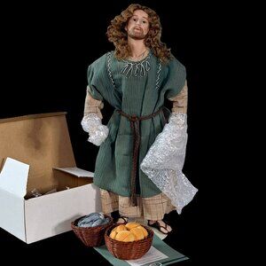 1996 Titus Tomescu Ashton Drake Porcelain Jesus Christ Figurine Loaves & Fishes